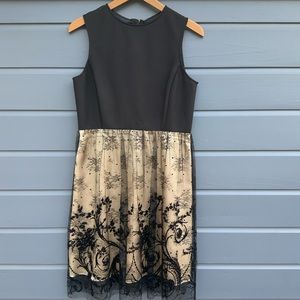 Black and gold lace dress